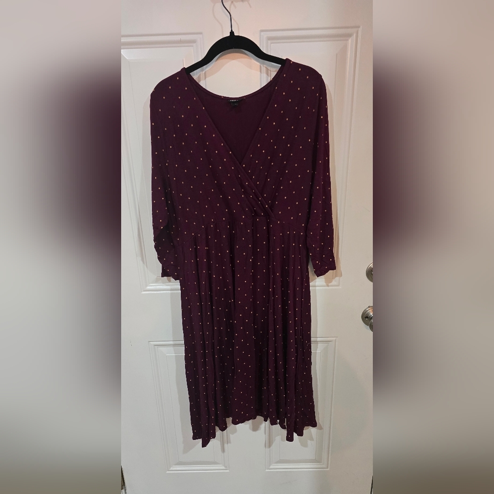Torrid Red 3/4 Sleeve V-Neck Sundress